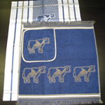 Набор полотенец и прихватка для кухни Cow blue Kracht, 50x50, 50x70, 22x22 см, Kracht Германия