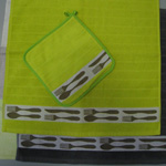 Набор полотенец и прихватка для кухни Fork and Spoon green Kracht, 50x50, 50x70, 22x22 см, Kracht Германия
